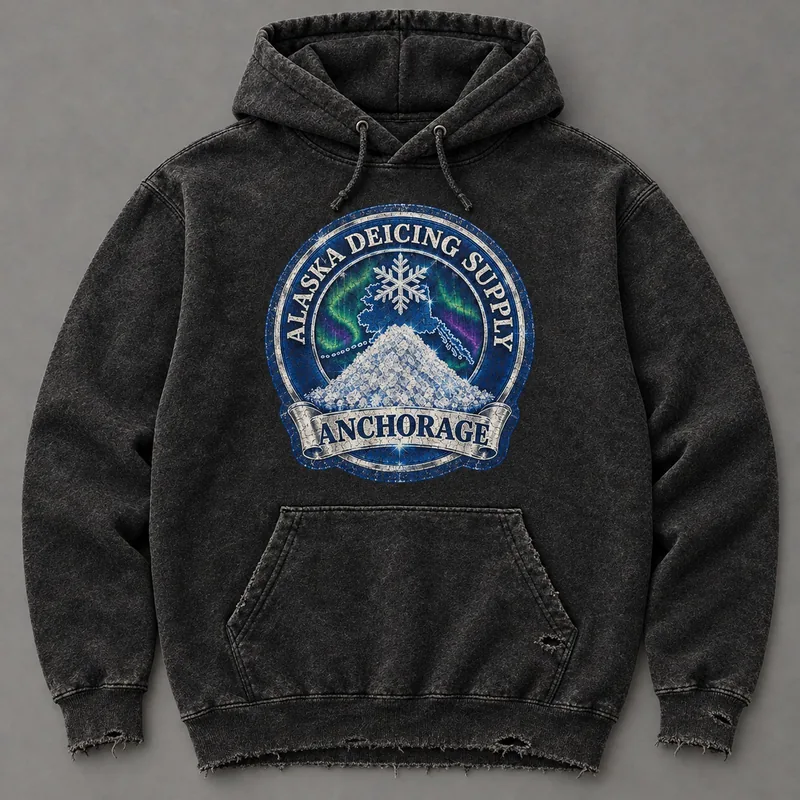 Alaska Deicing Supply vintage distressed hoodie with state badge